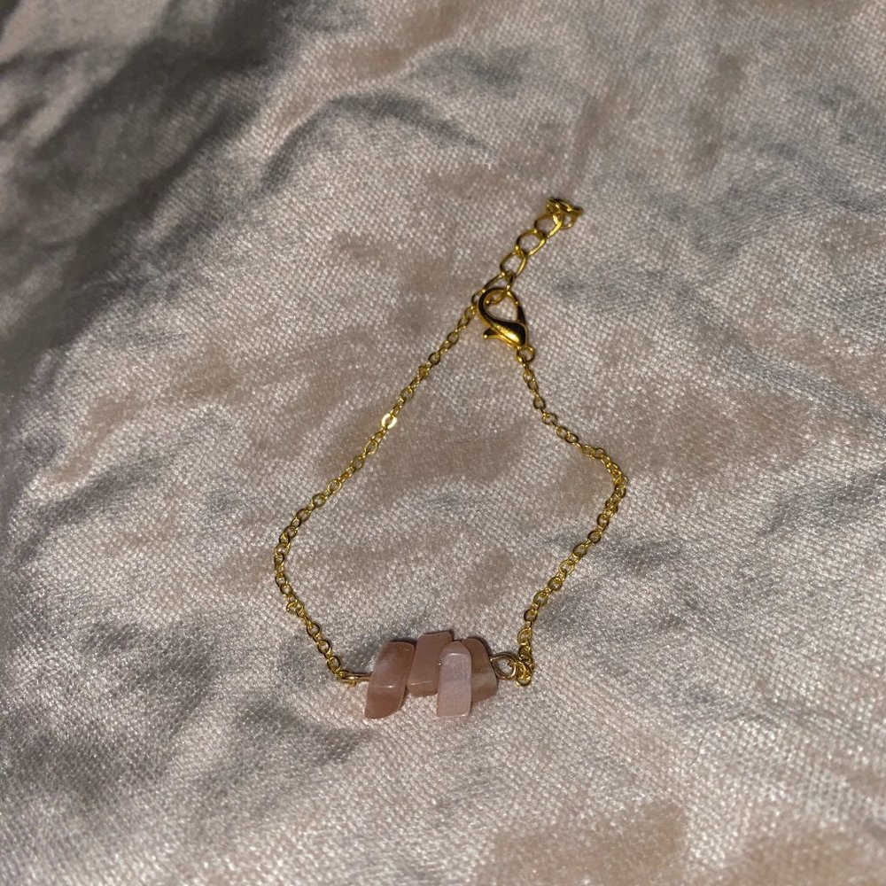 Pink Sunstone Crystal Gemstone Bracelet